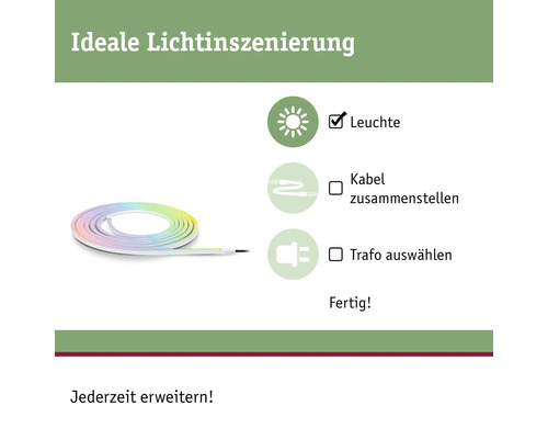 Paulmann Plug & Shine Smooth RGB-strip instelbaar wit 700 lm 600 LED's 230/24V 5 m