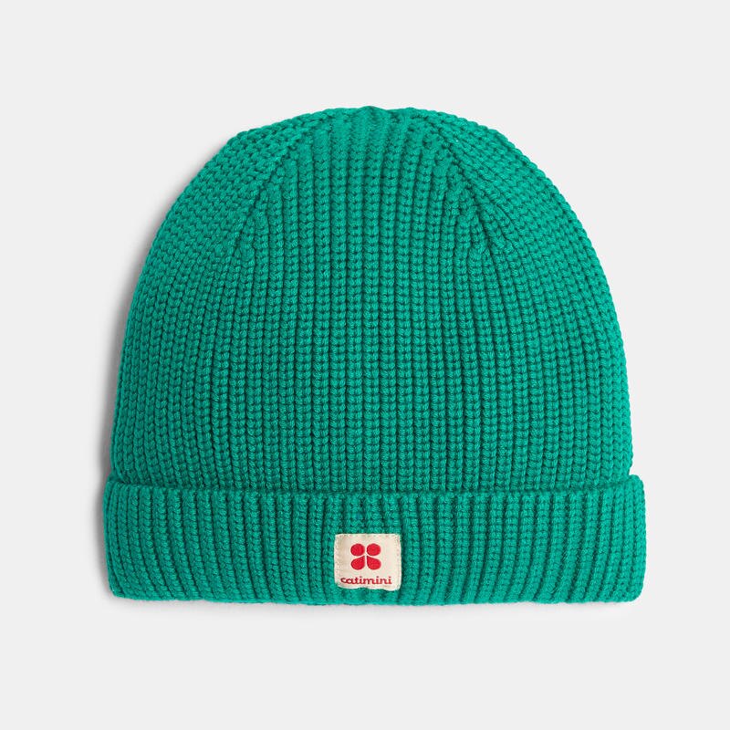 Bonnet enfant en maille tricot vert cèdre garçon Catimini Vert