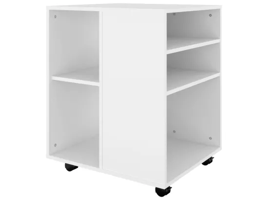 Armoire à roulettes Blanc 60x53x72 cm Bois d’ingénierie