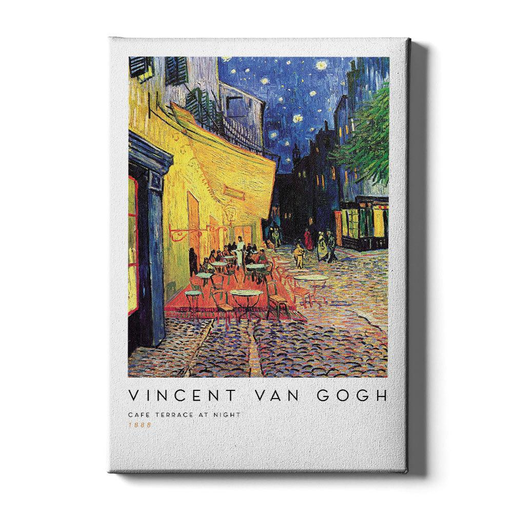 Walljar canvas schilderij - Vincent van Gogh - Caféterras Bij Nacht Canvas schilderij - 50 x 70 cm