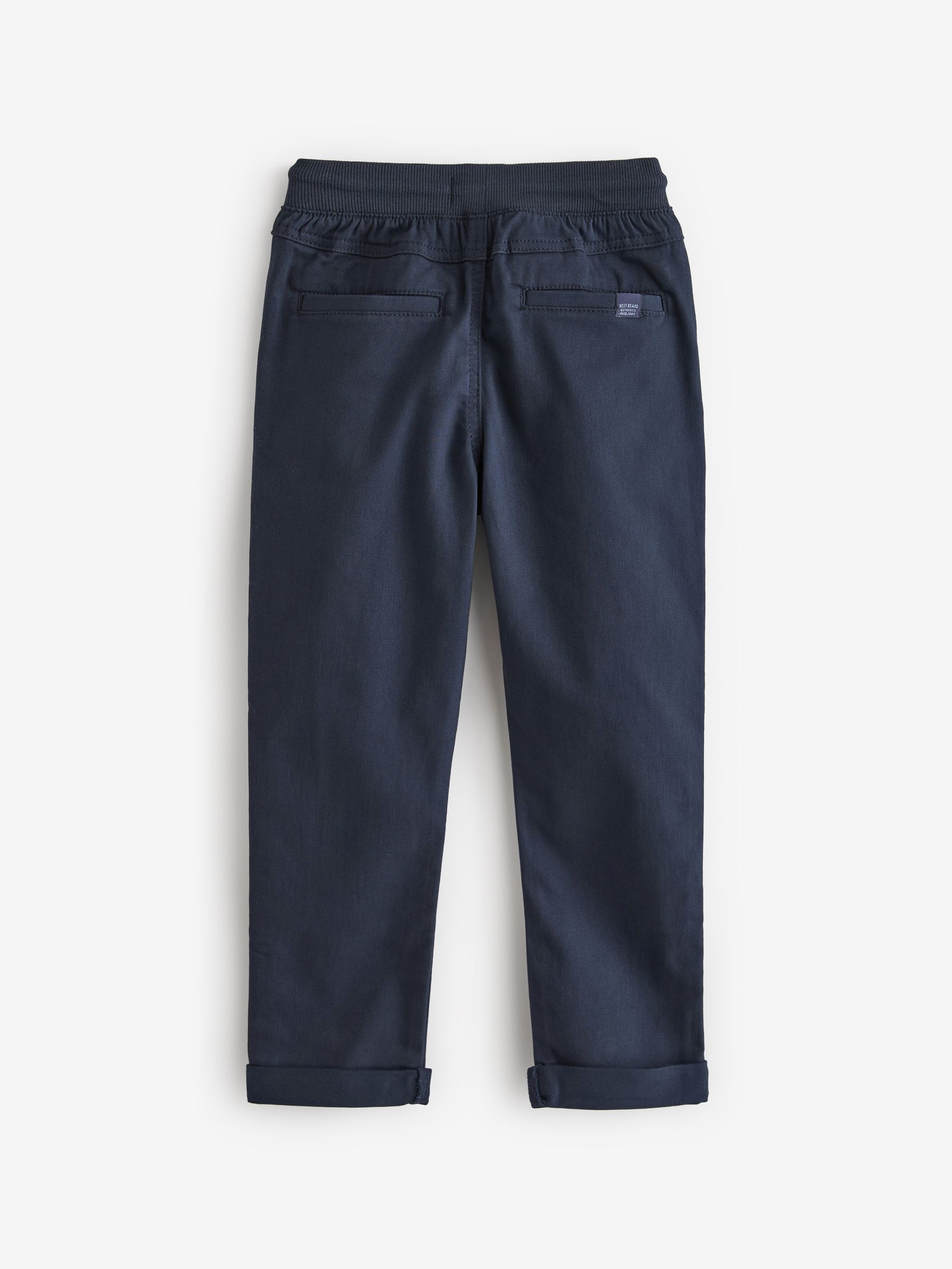 Donkerblauw - Broek met geribde elastische taille (3-16 jr)