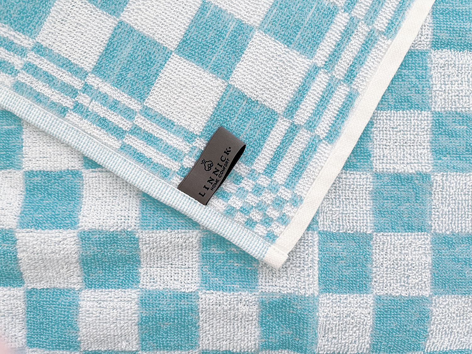 LINNICK Theedoeken & Keukendoeken Set Blok - ice blue - set van 20