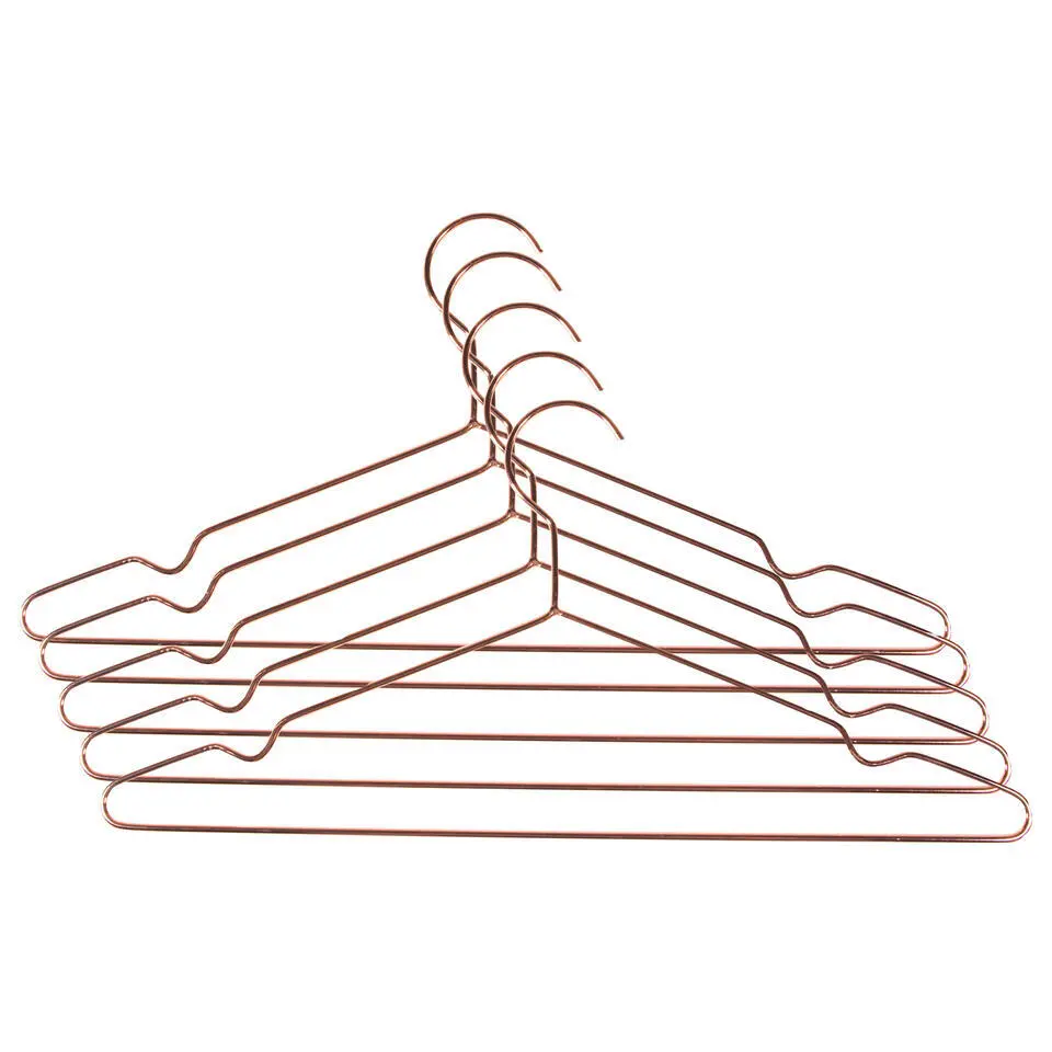 QUVIO Kledinghanger set van 10 - Metaal - Koperkleur
