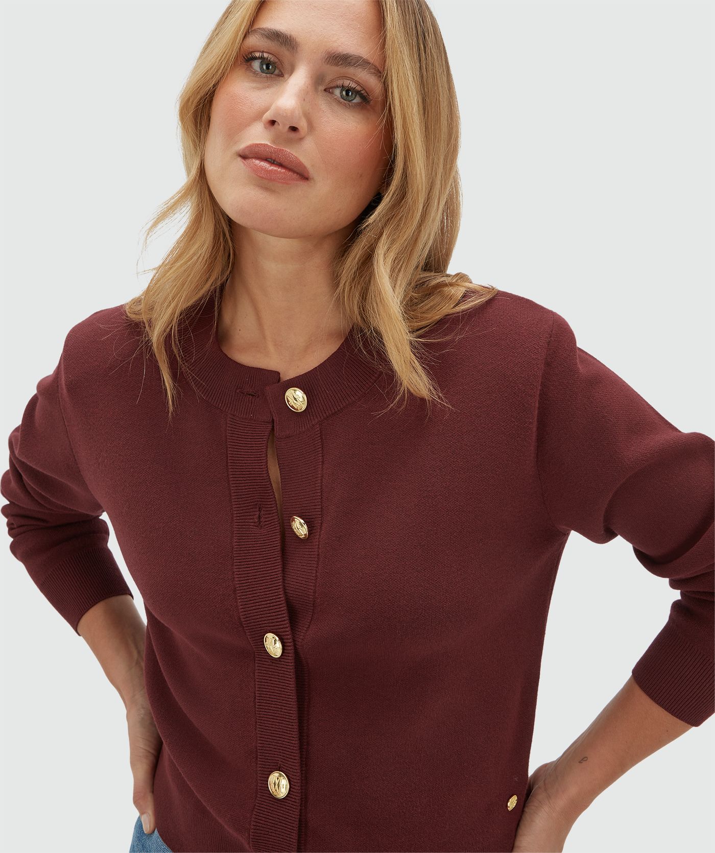 JV-FLISS regular fit vest - burgundy