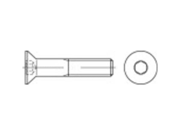 TOOLCRAFT 148412 Undersænkede skruer M4 30 mm Indvendig sekskant Stål 500 stk
