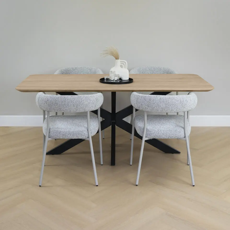 QUVIO Eettafel Sofia - Rechthoekig - FSC®- 180x90 cm - Naturel