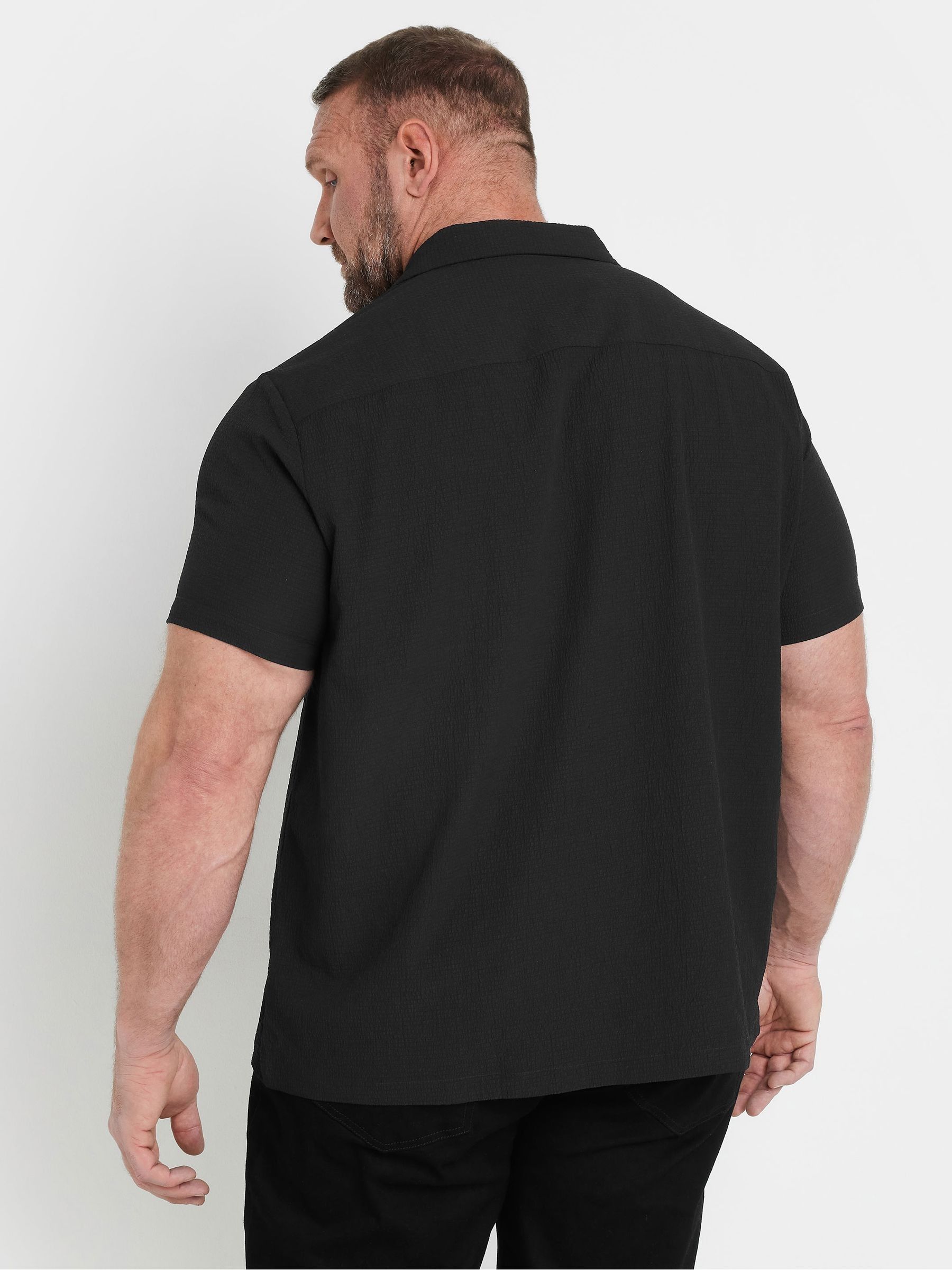 Zwart - BadRhino Big & Tall Seersucker Shirt