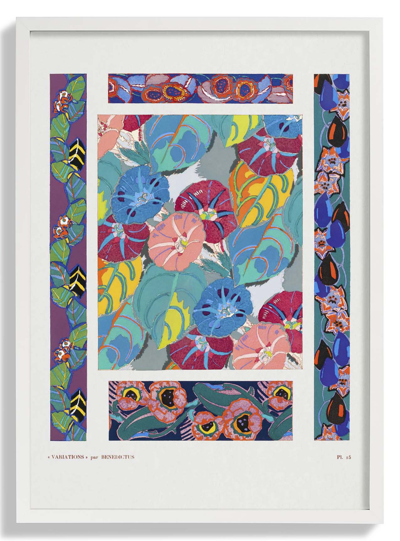 Vintage Floral Art Deco Muster, Variation 15 von Édouard bénédictus