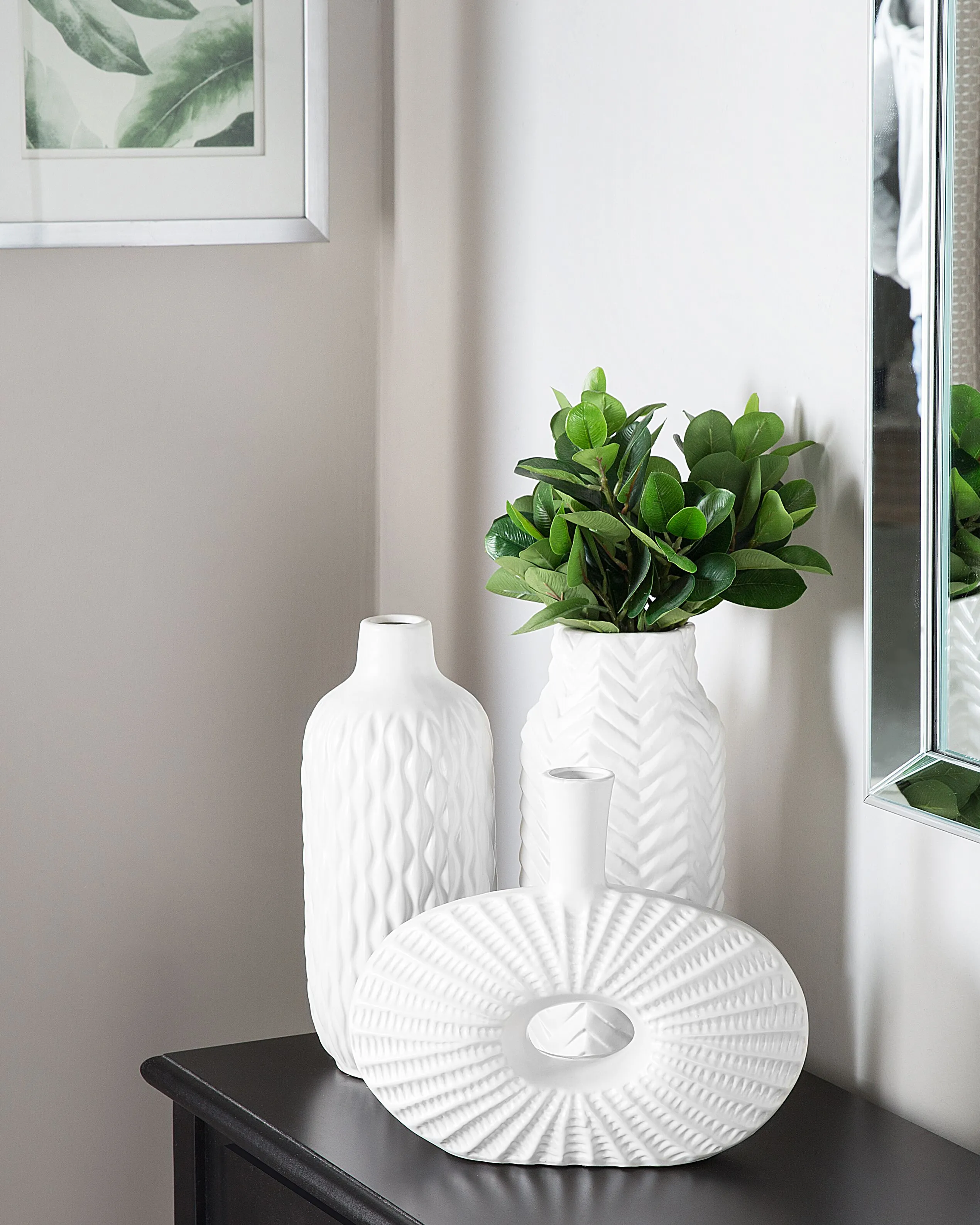 Decoratieve vaas EMAR Steengoed 31 cm Wit