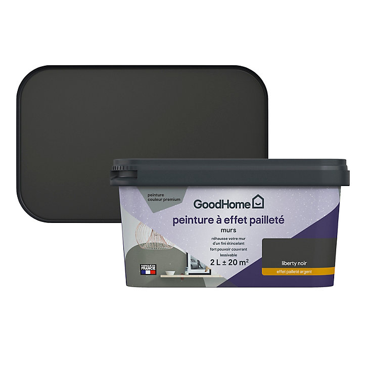 Peinture à effet pailleté Liberty GoodHome noir 2L