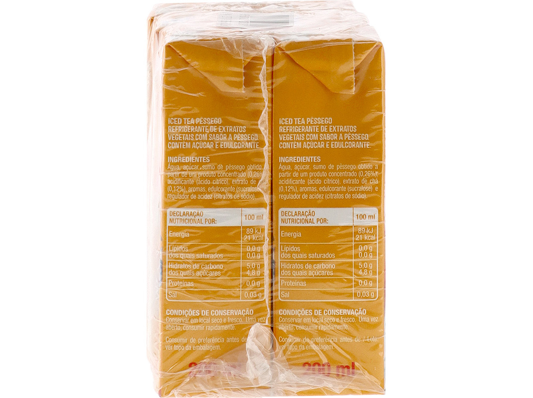 ICE TEA AUCHAN PESSEGO 6X200ML