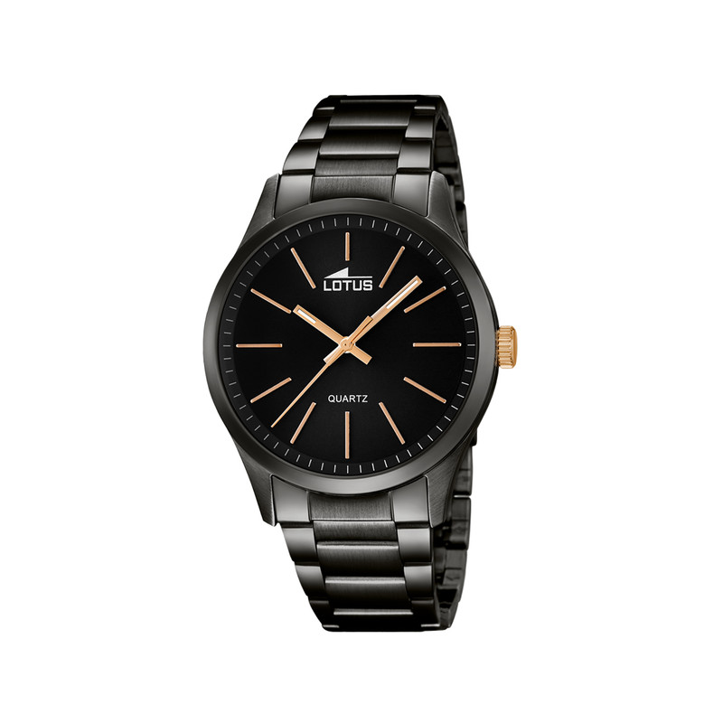 montre Lotus homme acier noir