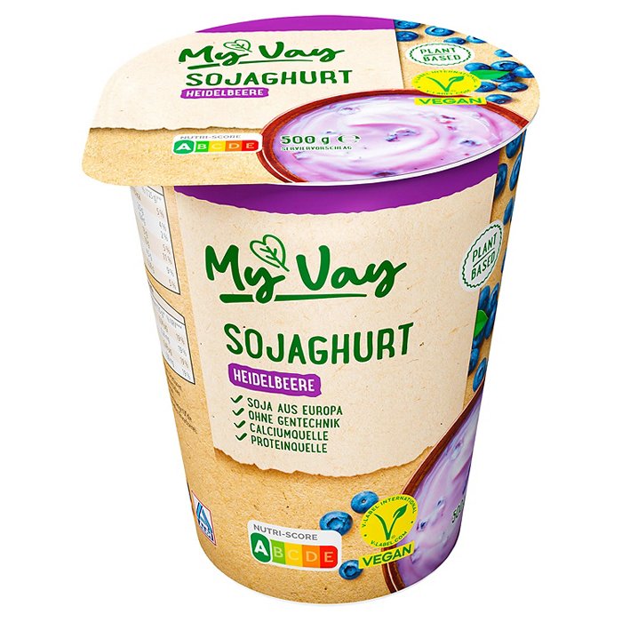 MY VAY Sojaghurt 0,5 kg, Heidelbeere