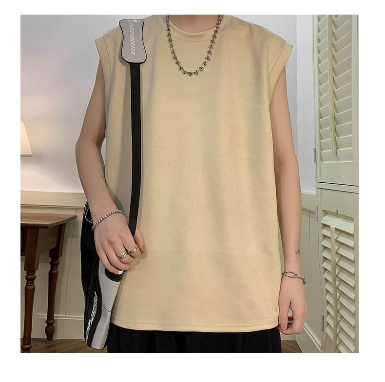 Bay Go Mall - Tanktop met ronde hals en effen kleur