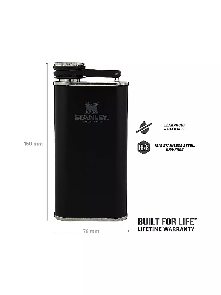 STANLEY Flachmann Classic Flask 0,23l Schwarz schwarz