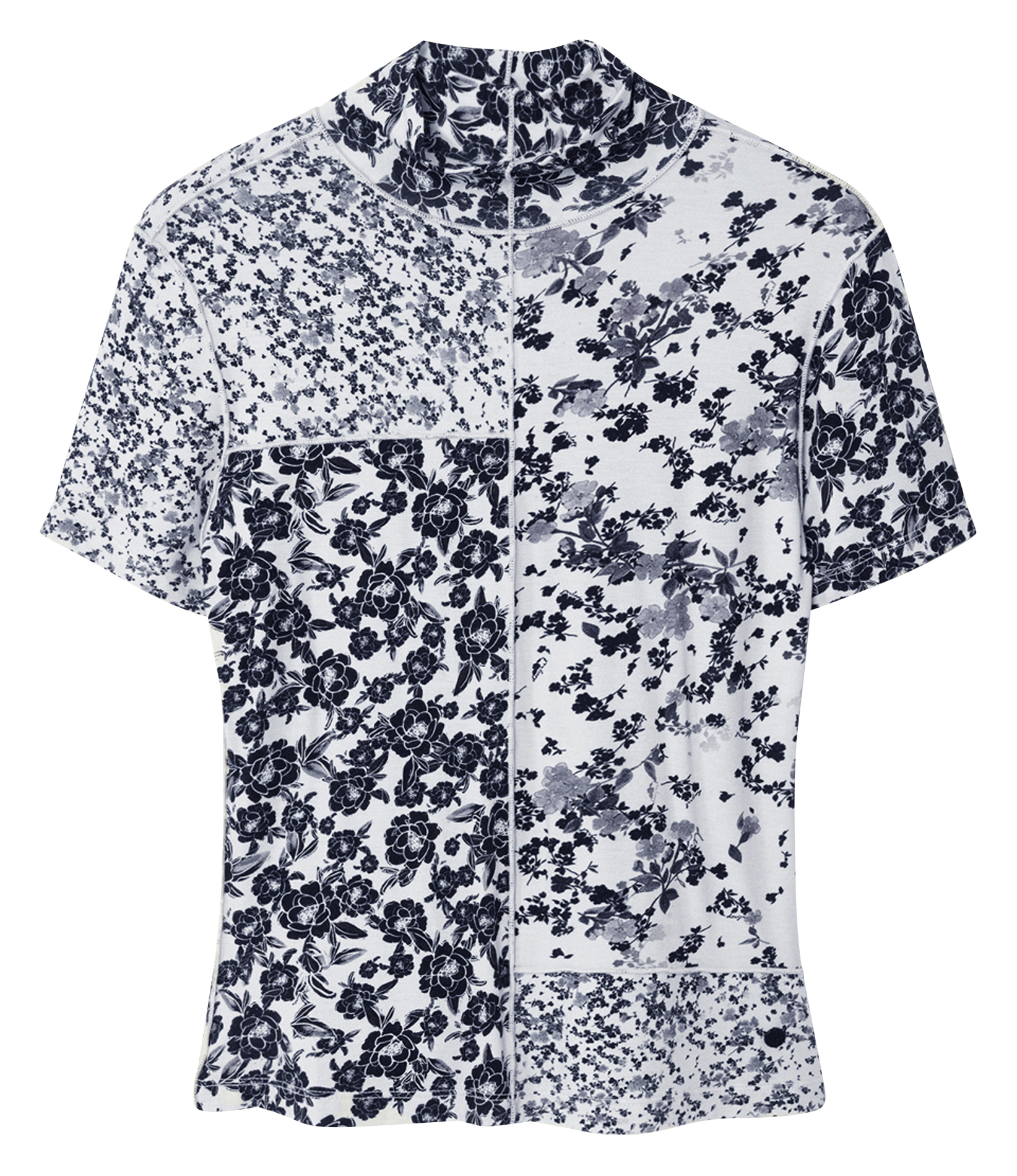 Tee-shirt col montant imprimé | Blanc