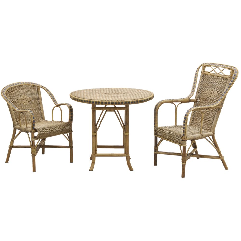 Table ronde en rotin patiné et coloré surabaya ø 120
