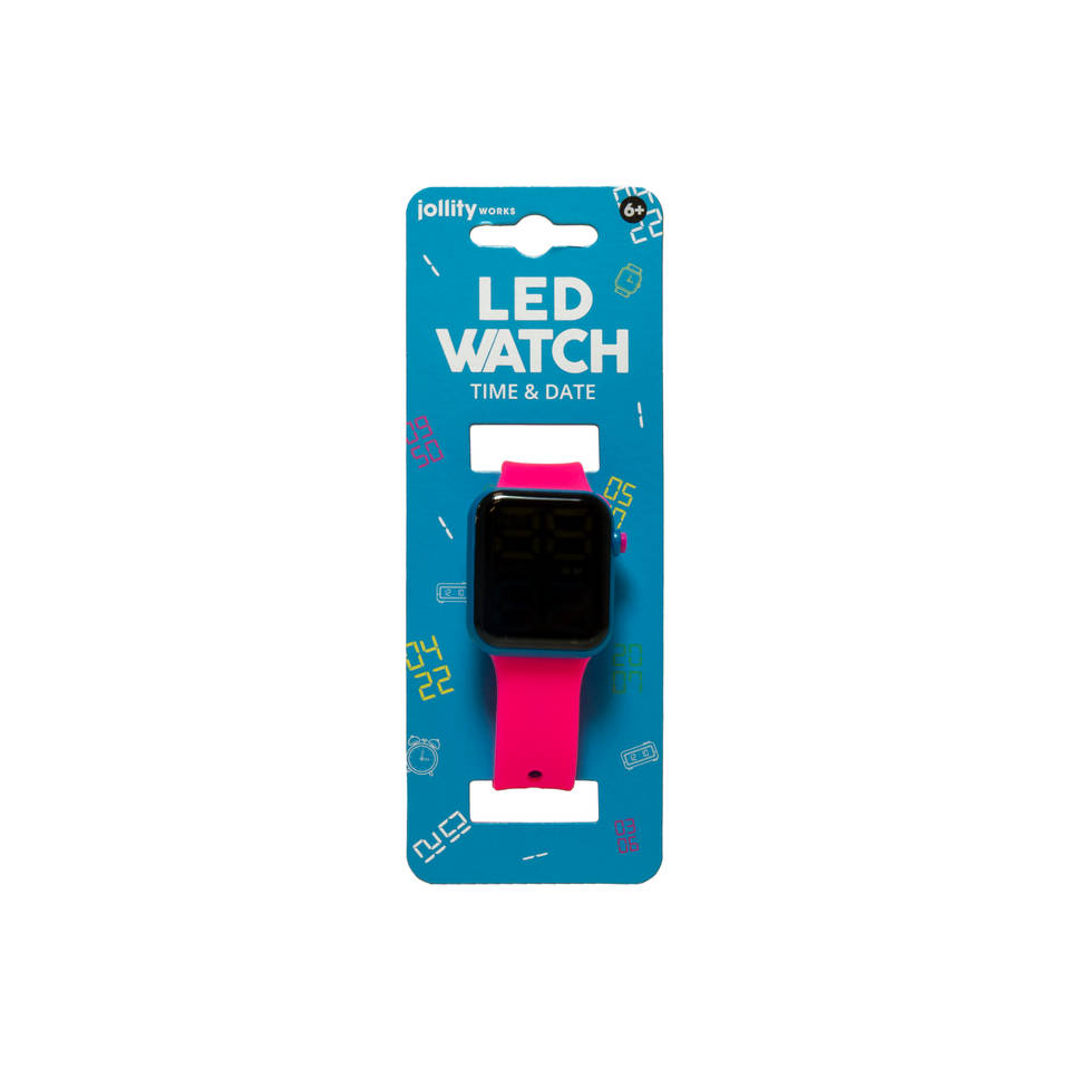 Jollity Works LED kinderhorloge - roze/blauw
