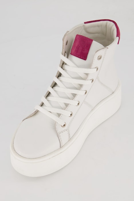 Leder-Sneaker, hoher Schaft, Weite H