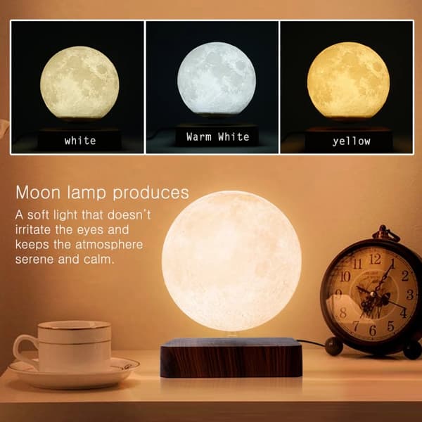 Flytende Flytende Maglev Lampe Atmosfærelampe Moon Walnut