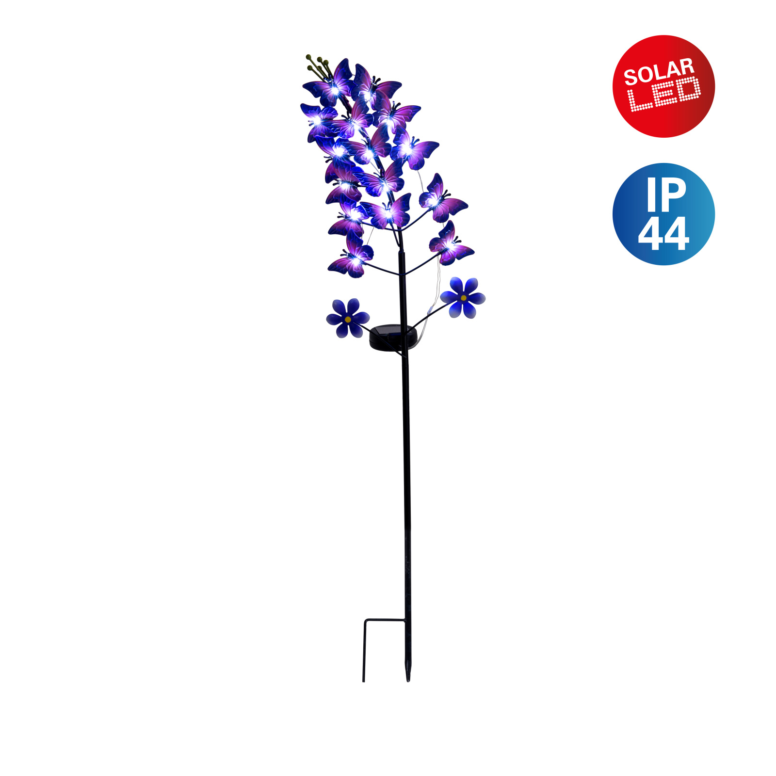 LED-Solarleuchte VIOLA - violett - Schmetterlinge