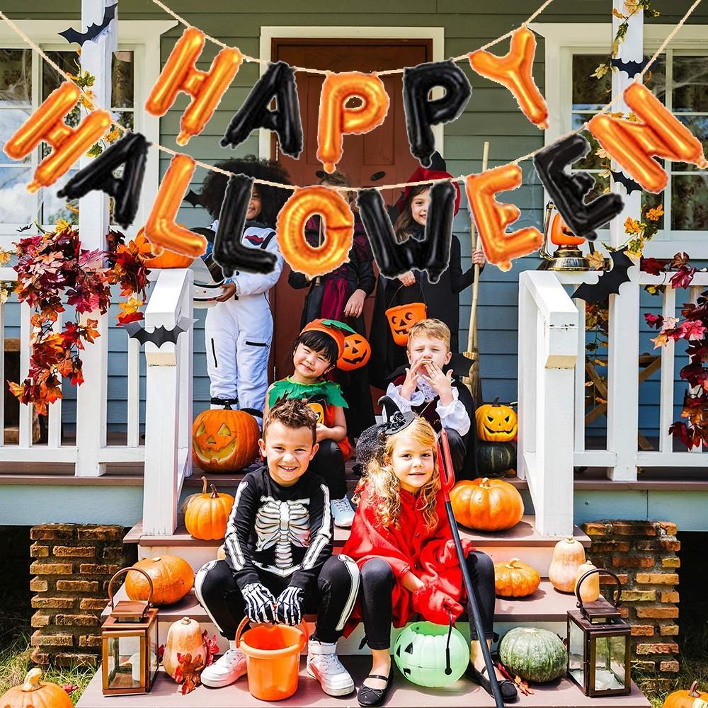 (40cm) Happy Halloween Ballon Girlande Party Dekoration Folienballons - Gold