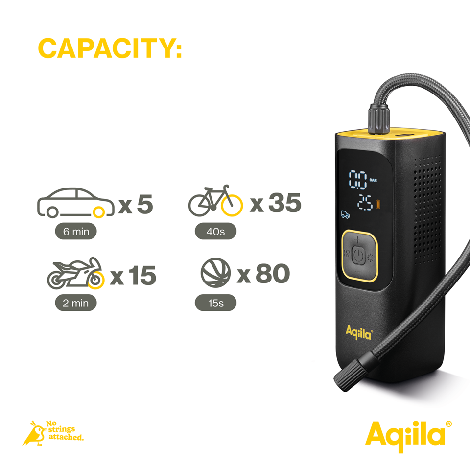 Aqiila - Airbird C7 - Luftpumpe, Bærbar kompressor