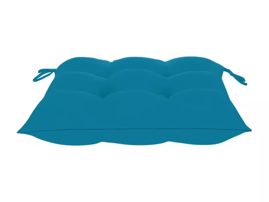 Chaise à bascule avec coussin bleu clair Bois de teck solide