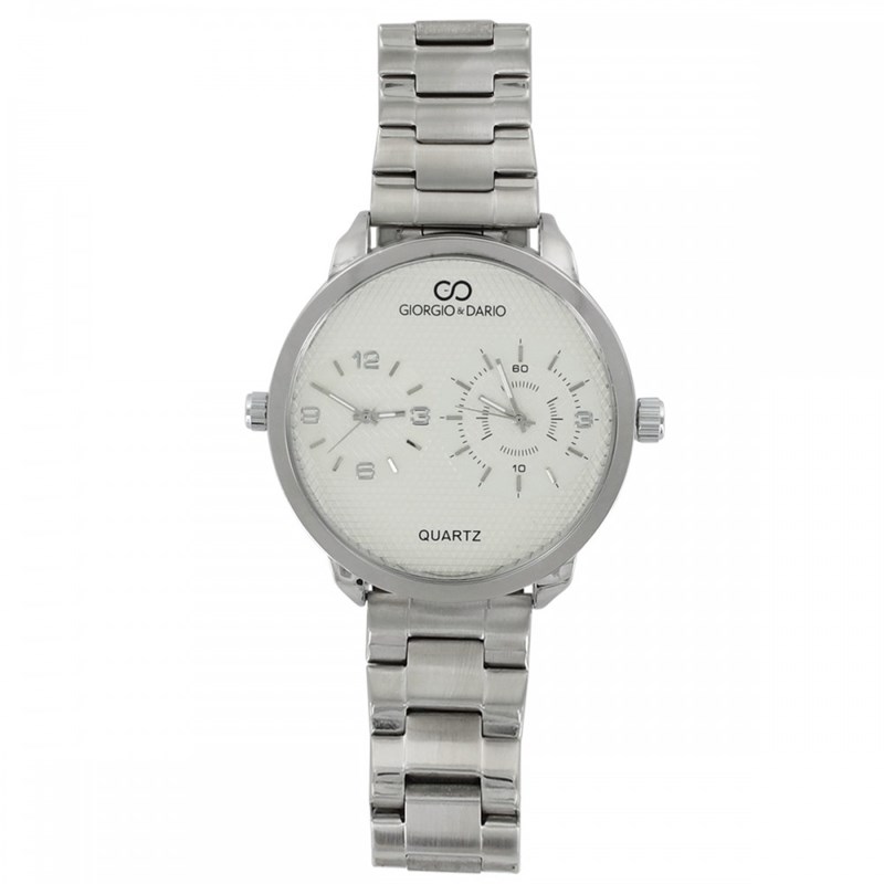 Coffret montre Homme GIORGIO bracelet Acier Argenté