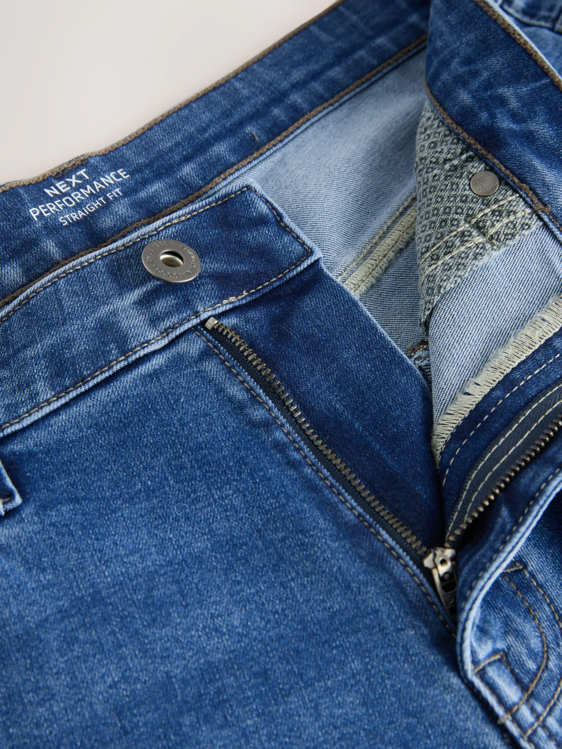 Mediumblauw - Straight fit - Motionflex jeans