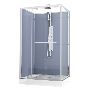 Allibert complete douchecabine Anapurna met draaideur zilver hoekmodel 90 x 120 cm