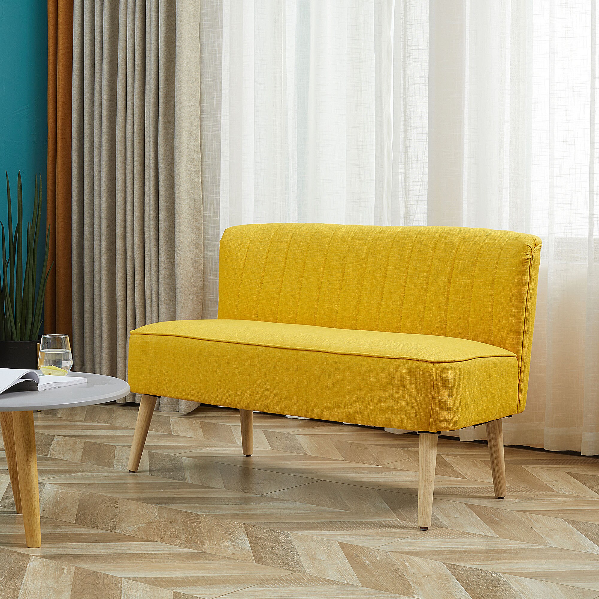 HOMCOM Sofa für 2 Personen 117cm x 56,5cm x 77cm