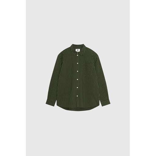 Wood Wood Day Dobby Striped Skjorte, Nature Green, L