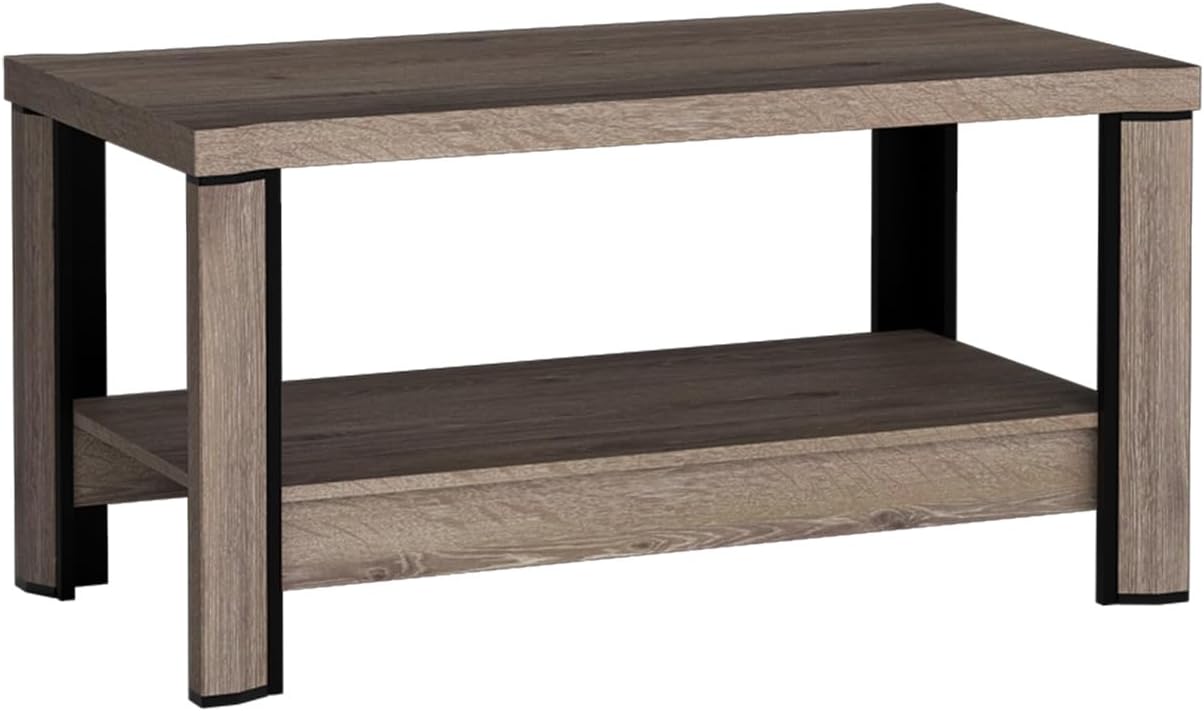 Mirjan24 Couchtisch Mannar M-15, Kaffeetisch, Rechteckig Sofatisch, Farbauswahl, Stylischer Wohnzimmertisch 120x60x61 cm, Naturtöne (Eiche Trüffel)