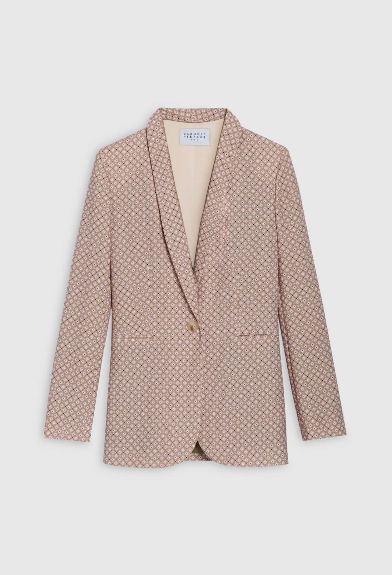 Veste tailleur imprime rose