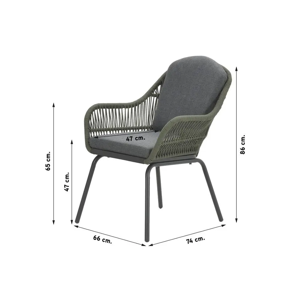 Garden Impressions Triton dining stoel - Rope/Moss Green