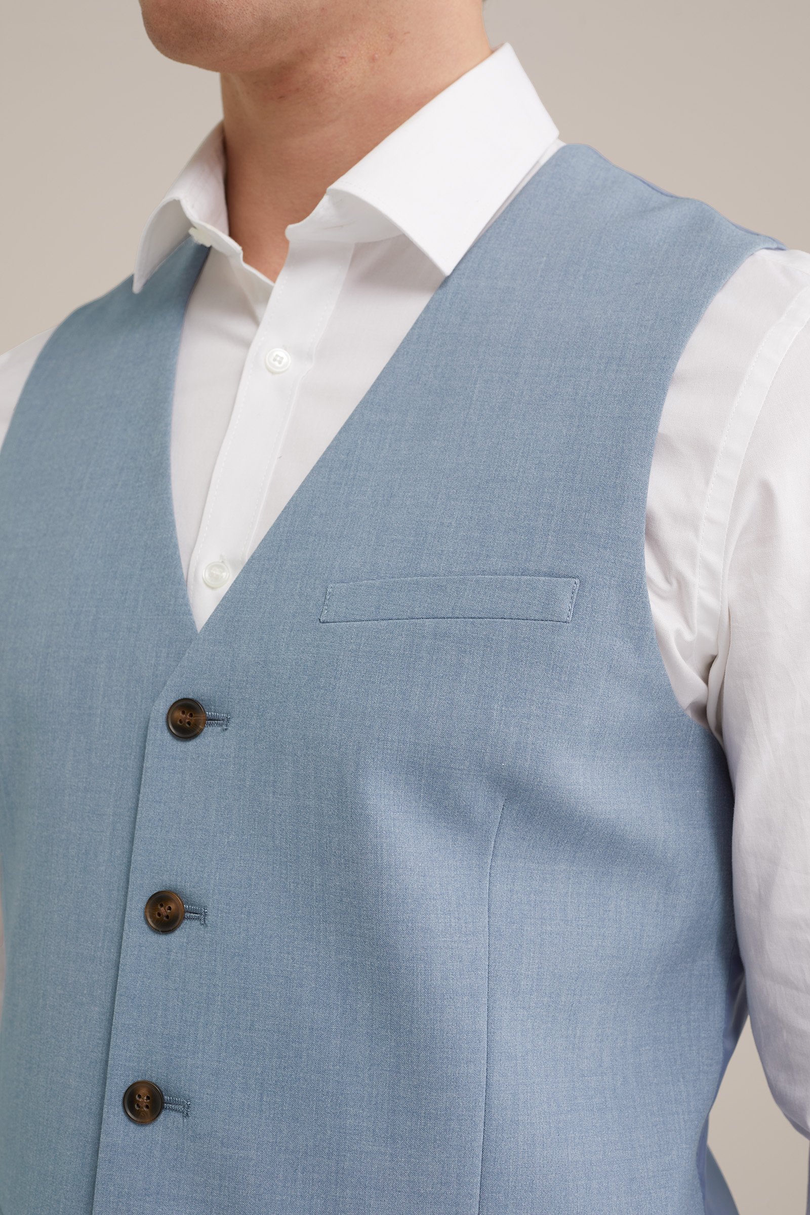 slim fit gilet Fundamentals Grijsblauw