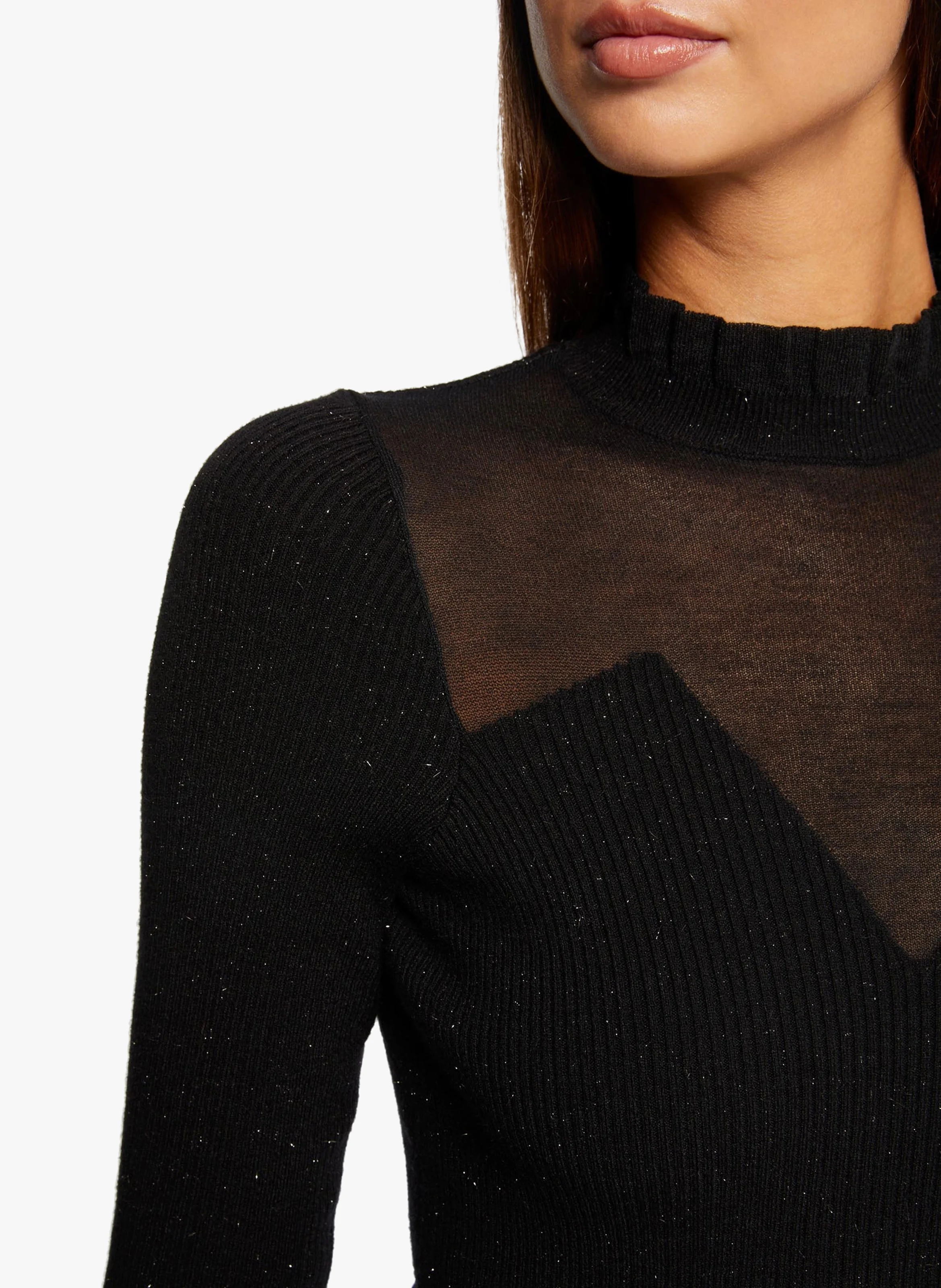 MGLOSS - Pull moulant col montant | Noir