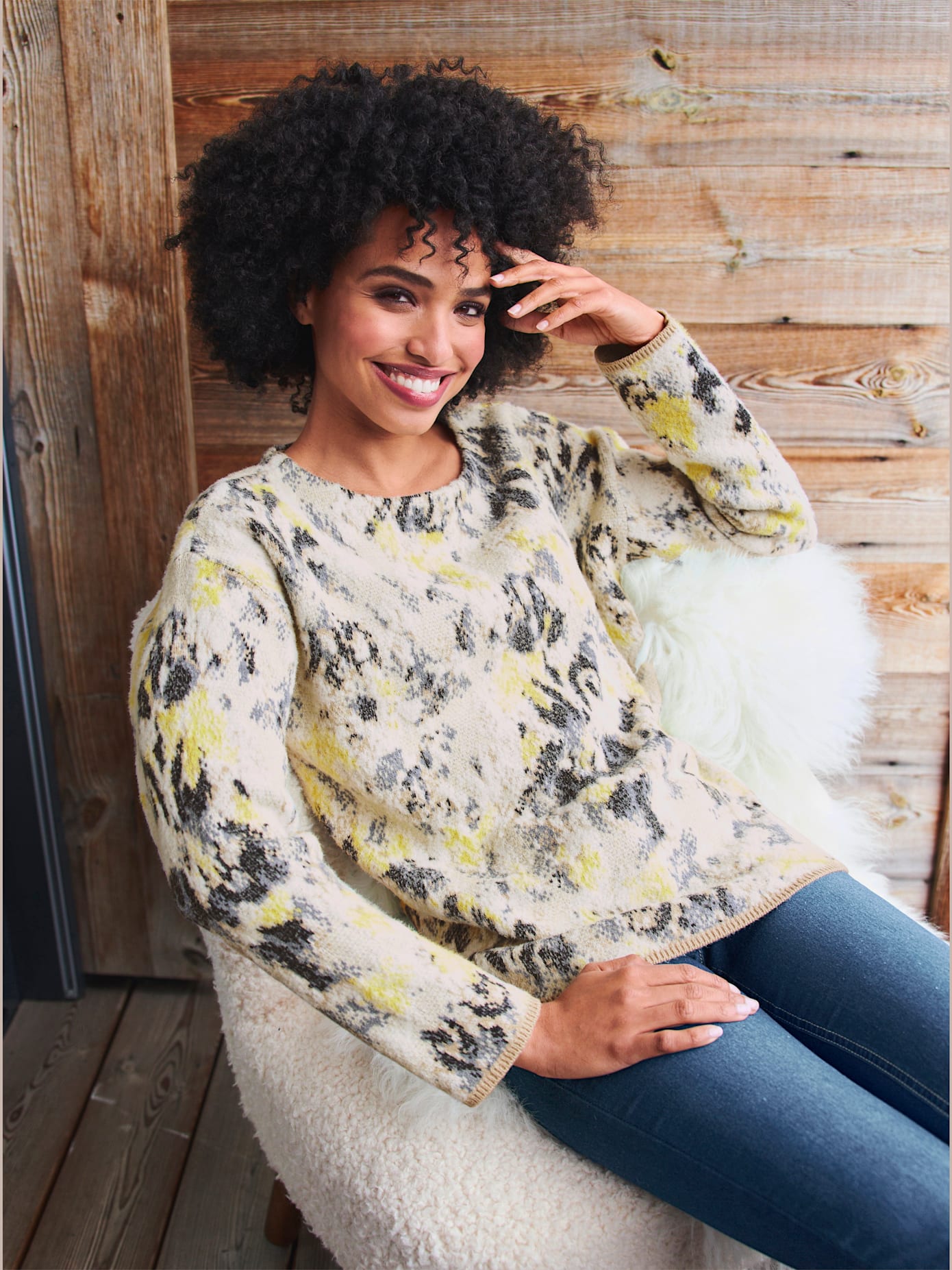 Pull jacquard qualité douce et chaude