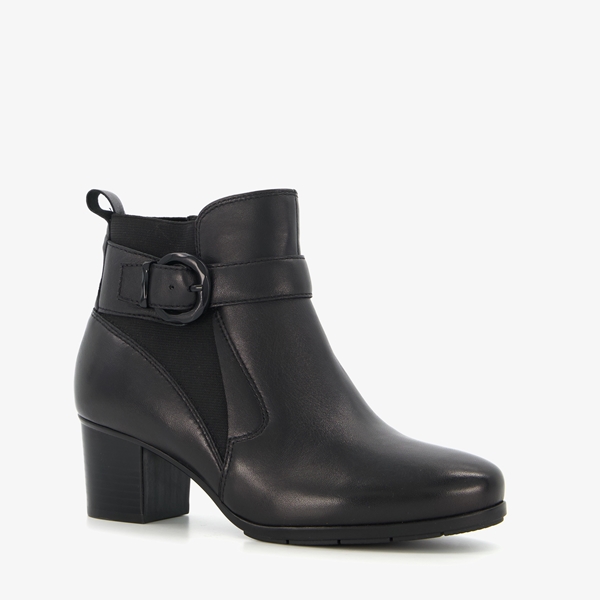 Tamaris Comfort leren dames enkellaarsjes met hak