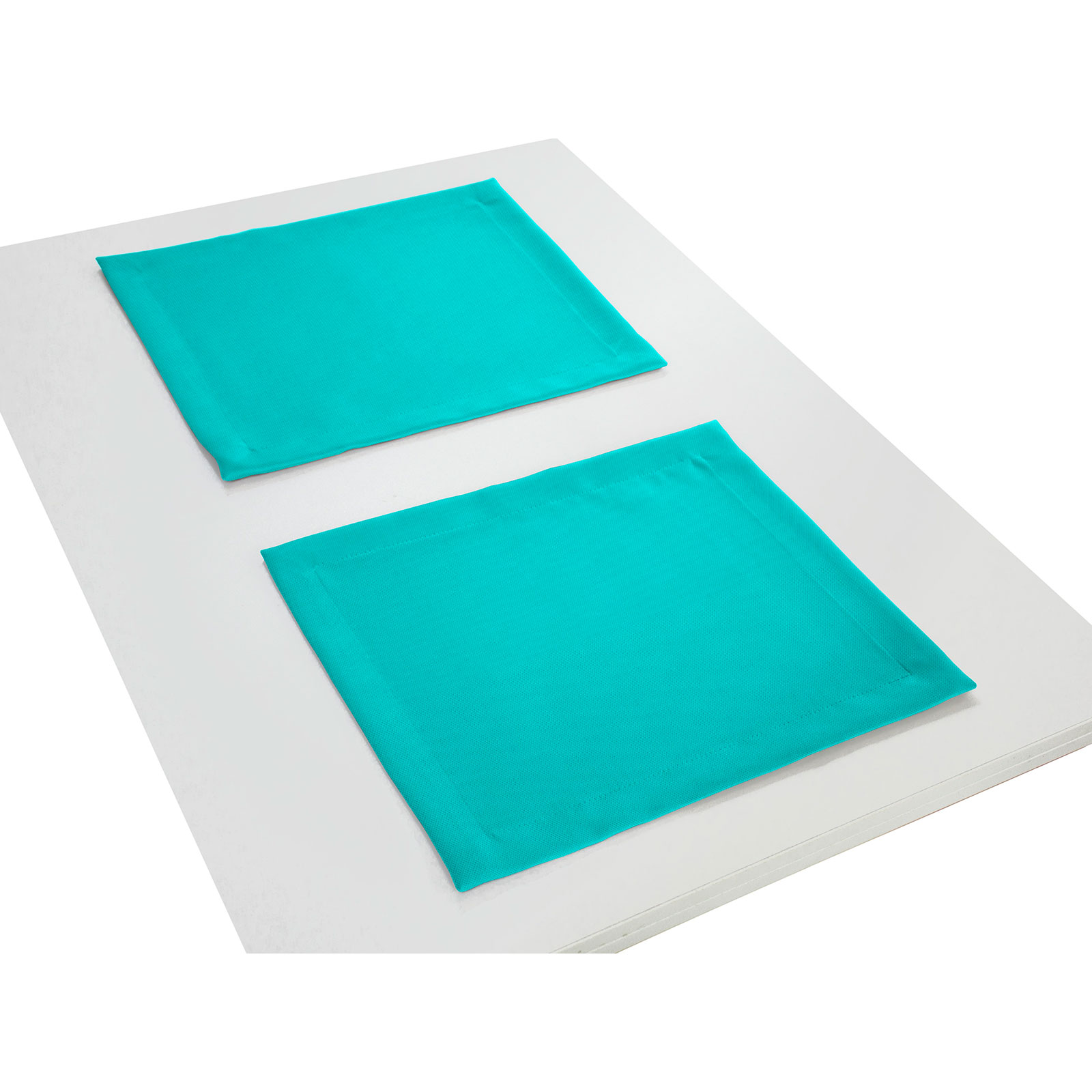 2er Pack Tischset mit Saum WIRTHNATUR - türkis - 40x35 cm
