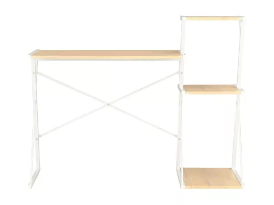 Bureau avec étagère Blanc et chêne 116x50x93 cm