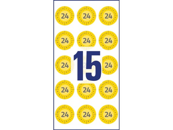 AVERY Avery 6943-2024 Ø 20 mm, 120 Etiketter, Gul Gul 152x70x3,5mm (8stk) - (8 pce pr. blister emballage)