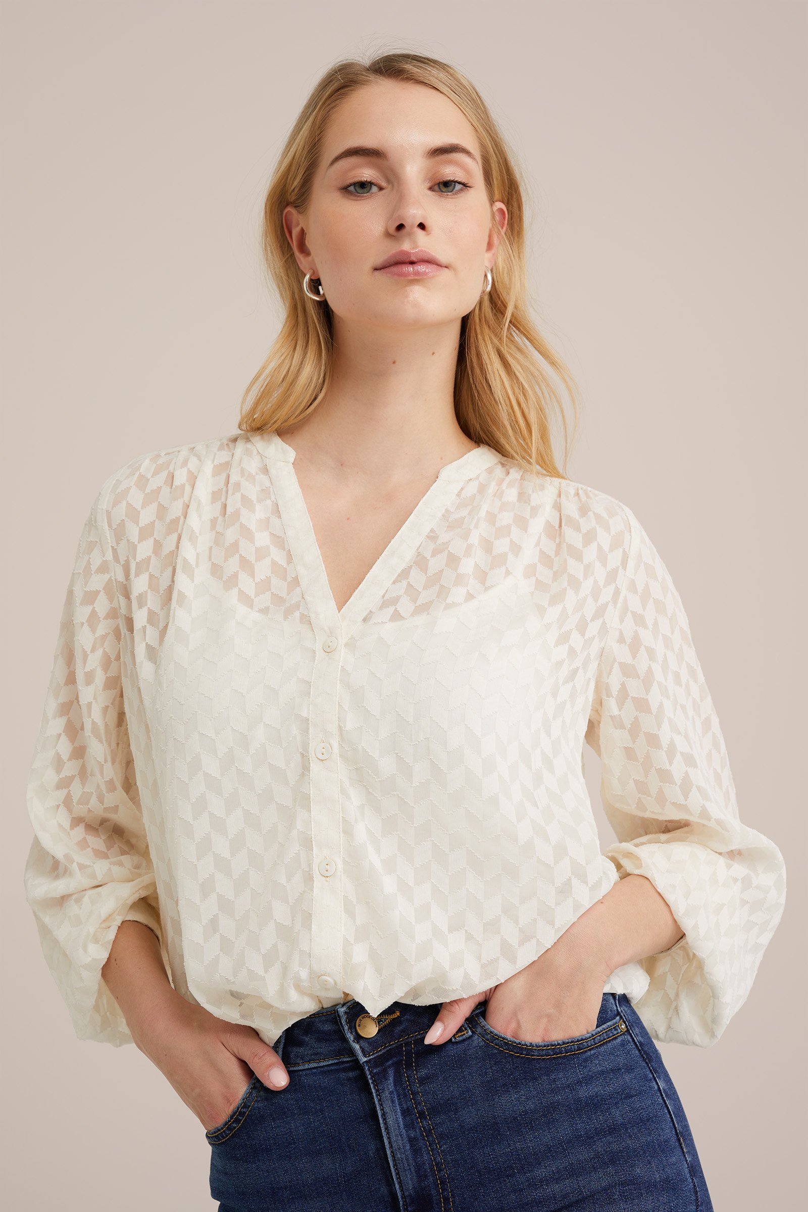 blouse met dessin WE Fashion Wit