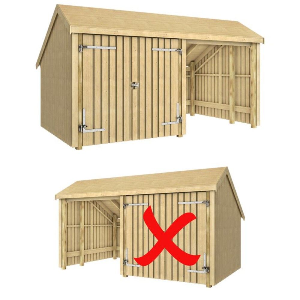 REDSKAPSBOD PLUS MULTI INKL TAKPAPP/STOLPEFOT DOBBELDØR 10,5 M²
