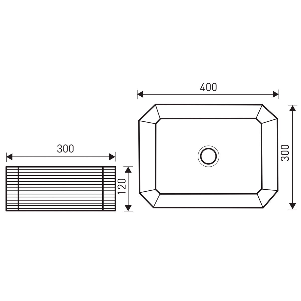 Kerra KR331 waskom rechthoekig glans wit 40x30x12cm