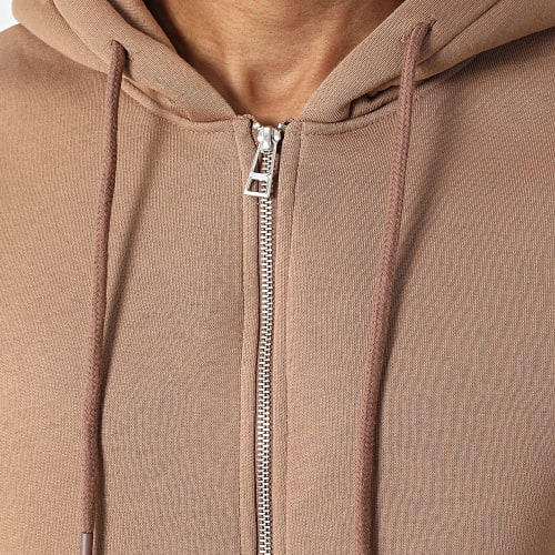 Sweat Zippé Capuche Camel
