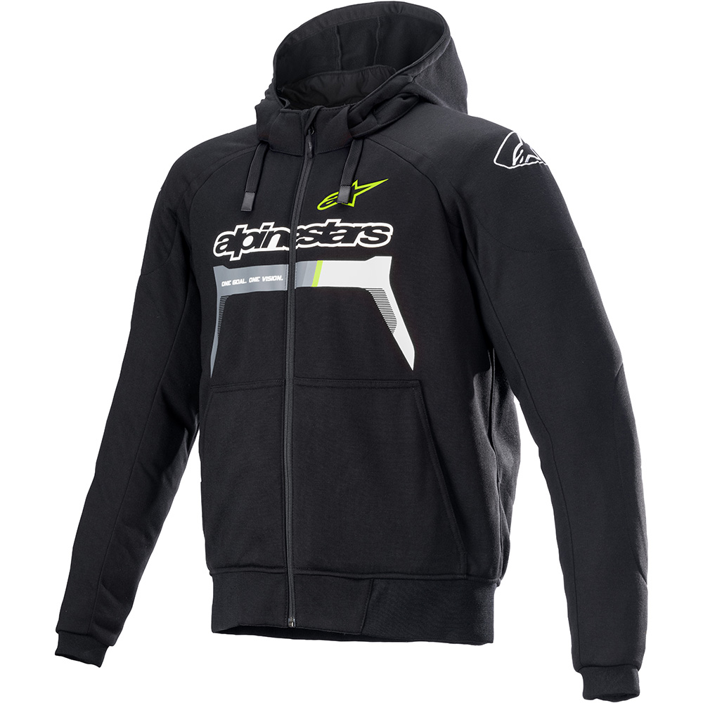 Alpinestars - Sweat zippé Chrome Ignition Noir / Jaune fluo