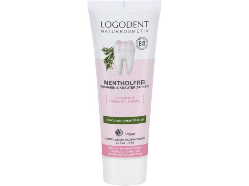 Logona Zahngel Mentholfrei Rosmarin & Kräuter 75 ml Kräuterzahngel für empfindliches Zahnfleisch