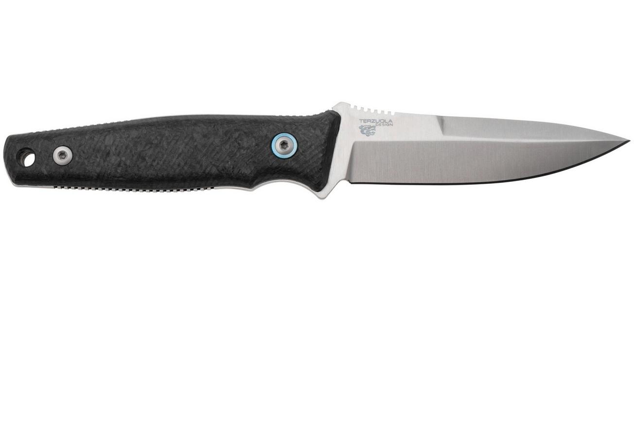 MKM TPF Defense MK-TPFD-CF CPM MagnaCut, Marble Carbon Fiber vaststaand mes, Bob Terzuola design